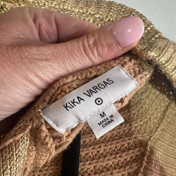 Kika Vargas x Target limited edition gold metallic back-tie sweater medium Cardi - Picture 6 of 10